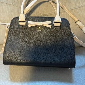 Kate Spade Black and Tan Satchel with Bow